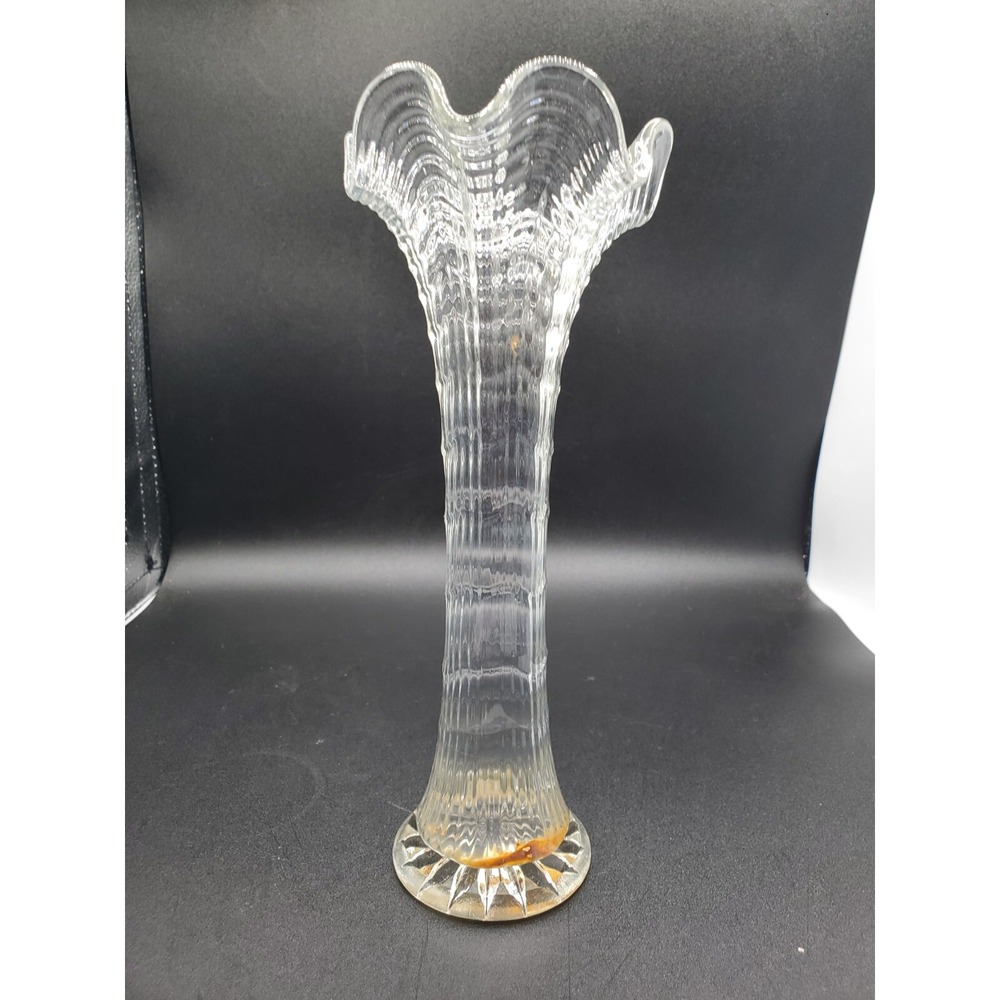 Imperial  Clear  RIPPLE  8 1/2"  Small Size  Vase No Chips Or Scratches